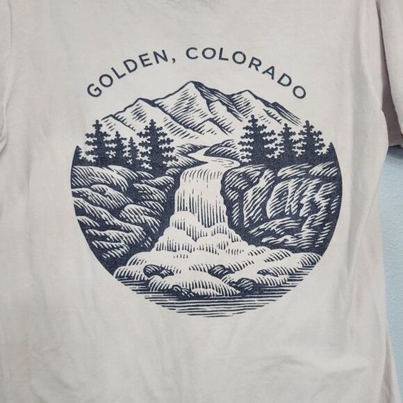 Coors Banquet Coors Golden Colorado Waterfall Graphic T-Shirt SMALL - Picture 2 of 5